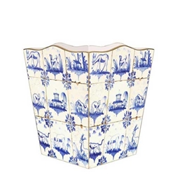 Delft Tile Wastebasket