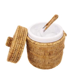 Honey Rattan Ice Bucket