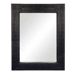 Ebonized Rattan Mirror