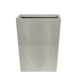 Sand Faux Shagreen Wastebasket