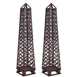 Pair Iron Garden Obelisks