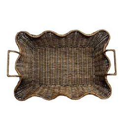 Rattan Scallop Basket; Lg.