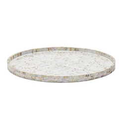 Mother of Pearl Inlay Round Palace Tray