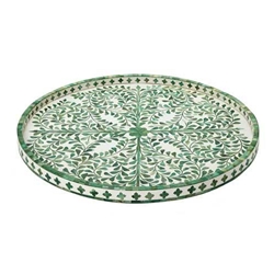 Green Inlay Round Palace Tray