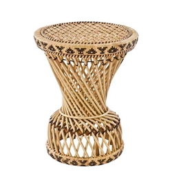 Ebony Natural Rattan Side Table