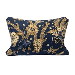 Indigo Batik Lumbar Pillow