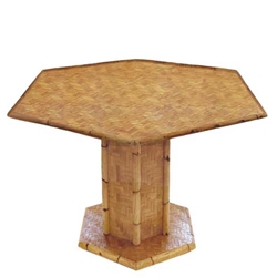 French Hexagonal Bamboo Table