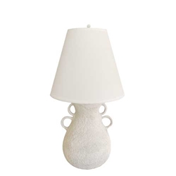 Pair White Plaster Table Lamps