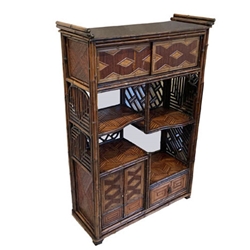 French Rattan Etagere