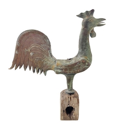 French Copper Cockerel Weathervane