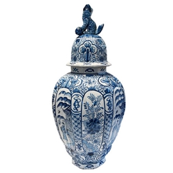 Pair Delft Baluster Jars