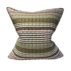 Pair Brown Striped Pillows