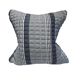 Pair Blue Striped Pillows