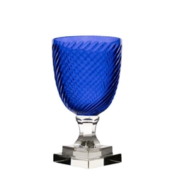 Pair Cobalt Fluted Hurricanes