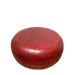 Red Lacquer Round Covered Box