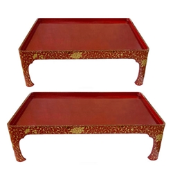 Red Lacquer Nesting Tables