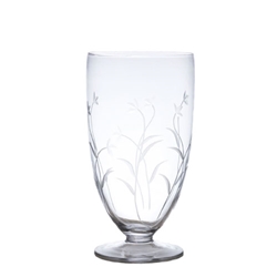 Pair Etched Floral Hurricanes