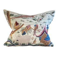 Exotic Tree Embroidered Pillow