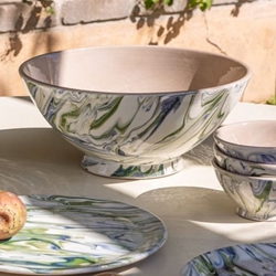 Ocean Marbleized Serving Bowl