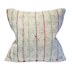 Vintage Kantha Striped Pillow