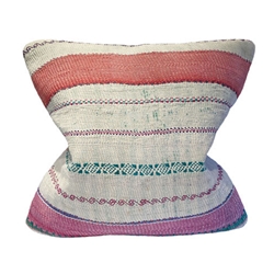 Vintage Kantha Striped Pillow