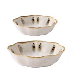 Almond Sage Stoneware Serving Bowls