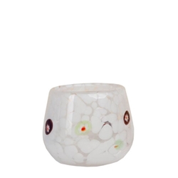 White Murano Tea Light Cup