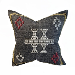 Pair Black Moroccan Pillows