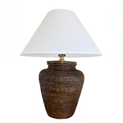 Rattan Urn Table Lamp