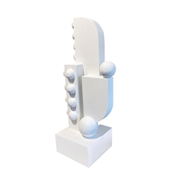 White Abstract Wood Sculpture