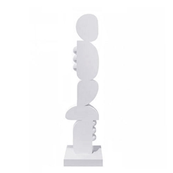 White Brutalist Totem Sculpture