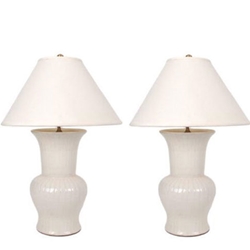 Chinese Ivory Fluted Beaker Table Lamp