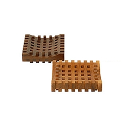 Grid Wood Soap Tray