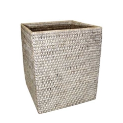 Bleached Square Wastebasket