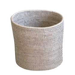 Bleached Oval Wastebasket