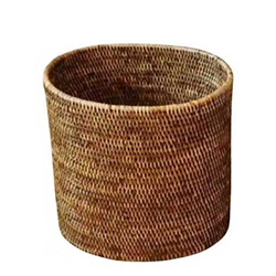 Rattan Oval Wastebasket