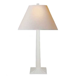 White Fluted Table Lamp